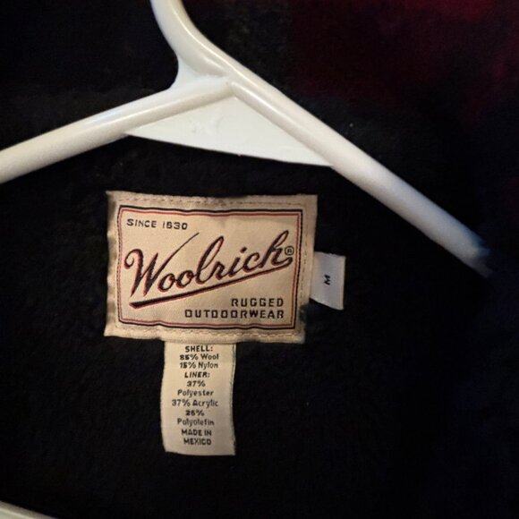 Woolrich Fleece Lined Wool Jacket 90s Vintage Men's Plaid Zip Medium - Picture 3 of 8